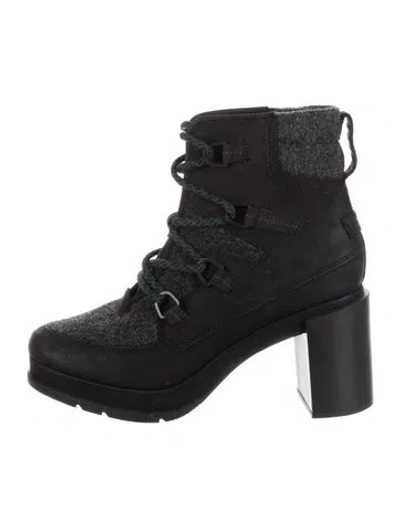 Pre-owned Sorel Leather Lace-up Boots In Black/grey