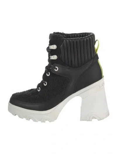 Pre-owned Sorel Leather Lace-up Boots In Black/white