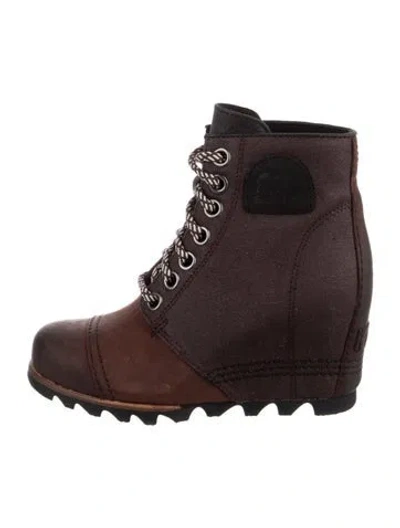 Pre-owned Sorel Leather Lace-up Boots In Brown