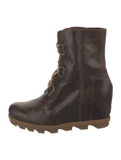 Pre-owned Sorel Leather Lace-up Boots In Brown
