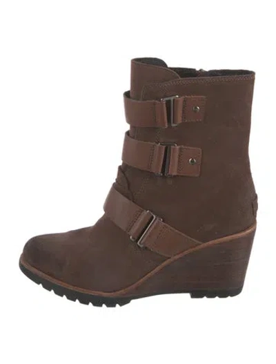 Pre-owned Sorel Leather Lace-up Boots In Brown