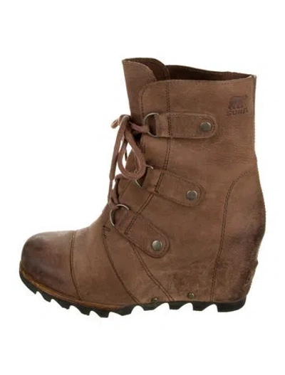 Pre-owned Sorel Leather Lace-up Boots In Brown