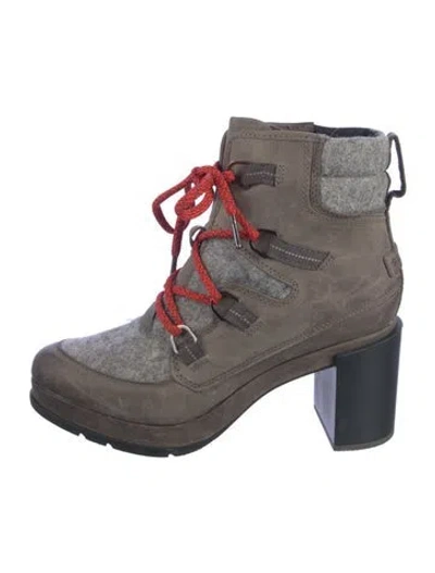 Pre-owned Sorel Leather Lace-up Boots In Brown