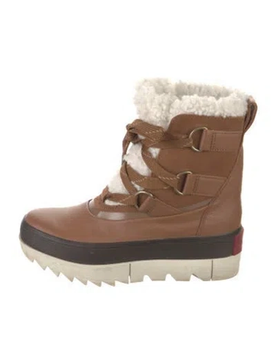Pre-owned Sorel Leather Lace-up Boots In Brown