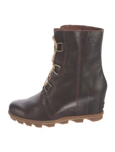 Pre-owned Sorel Leather Lace-up Boots In Brown