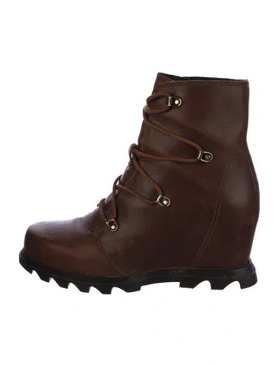 Pre-owned Sorel Leather Lace-up Boots In Brown