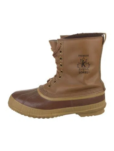 Pre-owned Sorel Leather Lace-up Boots In Brown