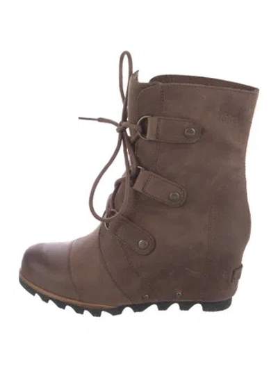 Pre-owned Sorel Leather Lace-up Boots In Brown