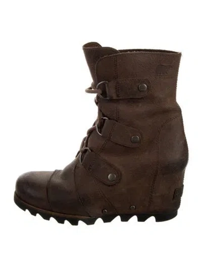 Pre-owned Sorel Leather Lace-up Boots In Brown