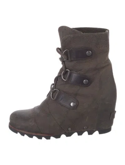 Pre-owned Sorel Leather Lace-up Boots In Brown