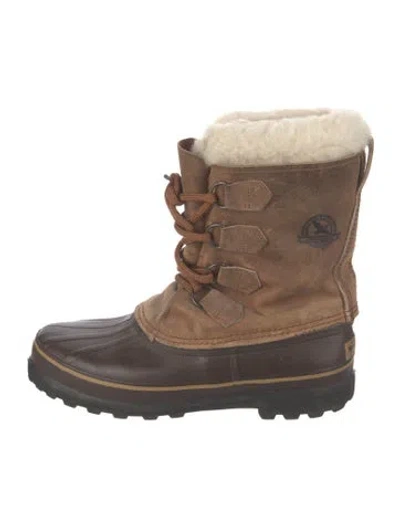 Pre-owned Sorel Leather Lace-up Boots In Brown