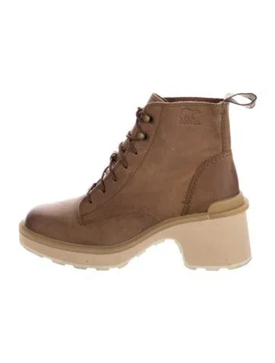 Pre-owned Sorel Leather Lace-up Boots In Brown