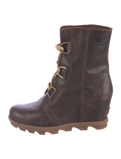 Pre-owned Sorel Leather Lace-up Boots In Brown