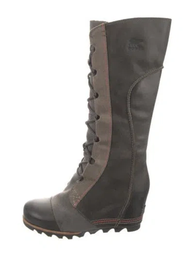 Pre-owned Sorel Leather Lace-up Boots In Gray