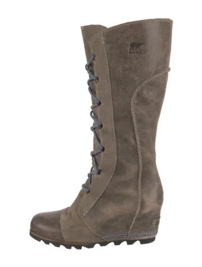 Pre-owned Sorel Leather Lace-up Boots In Gray