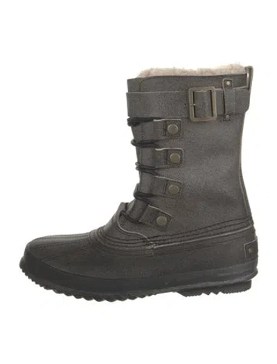 Pre-owned Sorel Leather Lace-up Boots In Gray