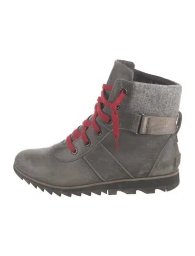 Pre-owned Sorel Leather Lace-up Boots In Grey