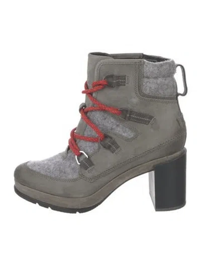 Pre-owned Sorel Leather Lace-up Boots In Grey