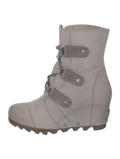 Pre-owned Sorel Leather Lace-up Boots In Grey