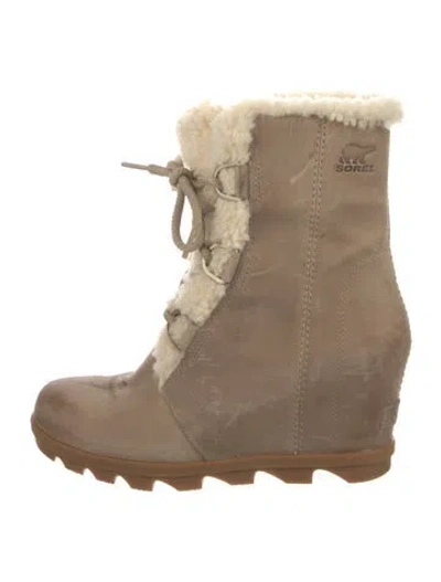 Pre-owned Sorel Leather Lace-up Boots In Neutral