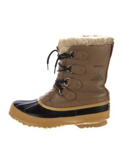 Pre-owned Sorel Leather Lace-up Boots In Neutral