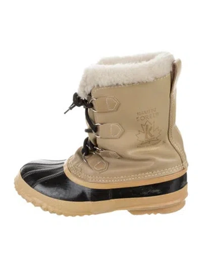 Pre-owned Sorel Leather Lace-up Boots In Neutral