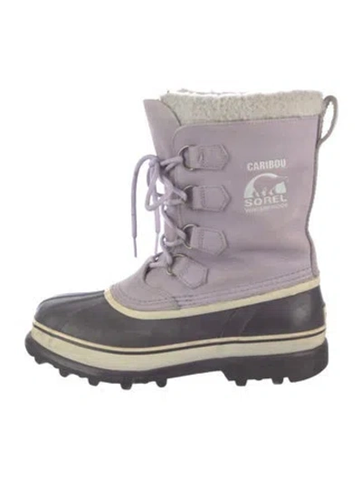 Pre-owned Sorel Leather Lace-up Boots In Purple