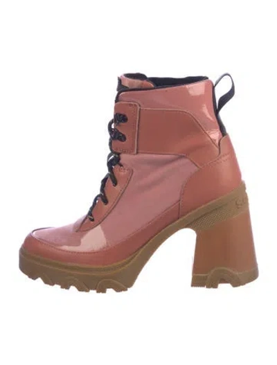 Pre-owned Sorel Leather Lace-up Boots In Purple