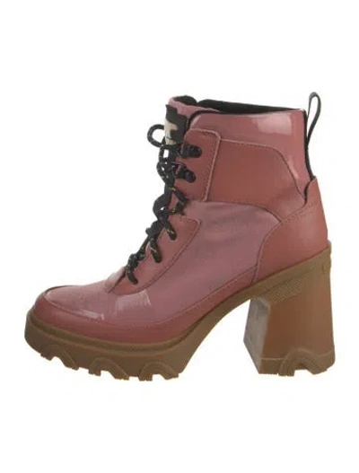Pre-owned Sorel Leather Lace-up Boots In Purple