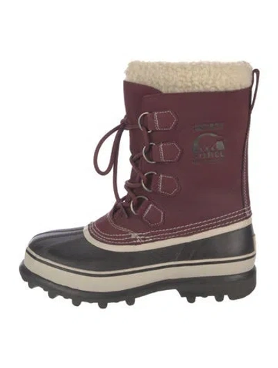 Pre-owned Sorel Leather Lace-up Boots In Red