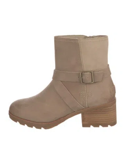 Pre-owned Sorel Leather Moto Boots In Neutrals
