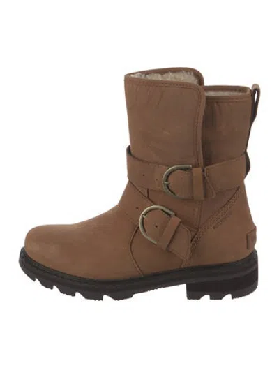 Pre-owned Sorel Leather Moto Boots In Neutrals
