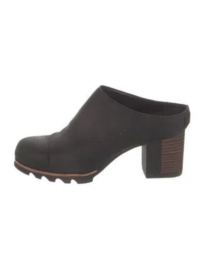 Pre-owned Sorel Leather Mules In Gray