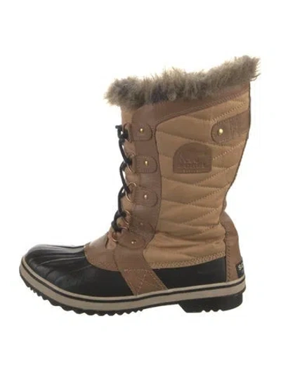 Pre-owned Sorel Leather Printed Lace-up Boots In Brown
