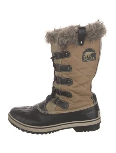 Pre-owned Sorel Leather Printed Lace-up Boots In Neutral