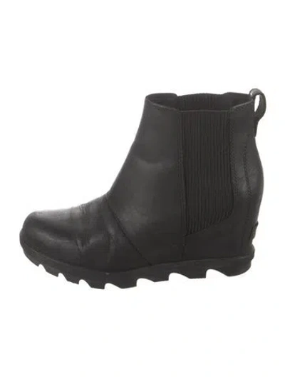 Pre-owned Sorel Leather Rain Boots In Black
