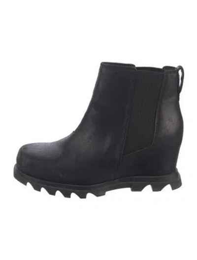 Pre-owned Sorel Leather Rain Boots In Black
