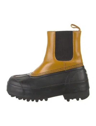Pre-owned Sorel Leather Rain Boots In Black