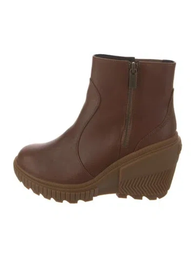 Pre-owned Sorel Leather Rain Boots In Brown