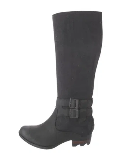 Pre-owned Sorel Leather Riding Boots In Black