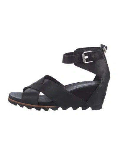 Pre-owned Sorel Leather Sandals In Black