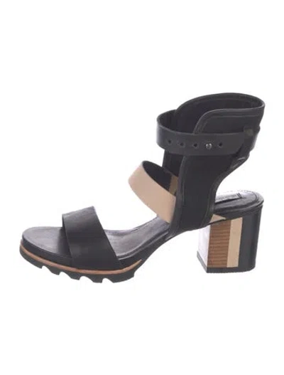 Pre-owned Sorel Leather Sandals In Black