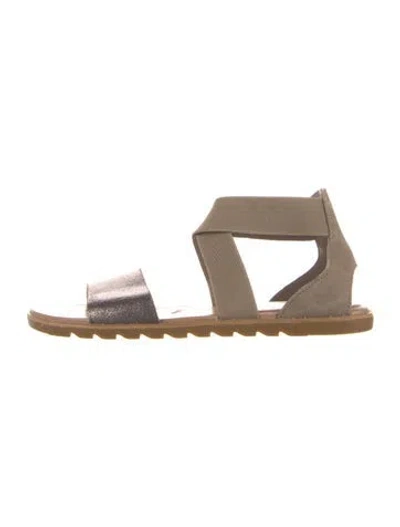 Pre-owned Sorel Leather Sandals In Green/neutrals