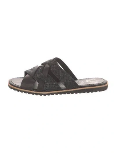 Pre-owned Sorel Leather Slides In Gray