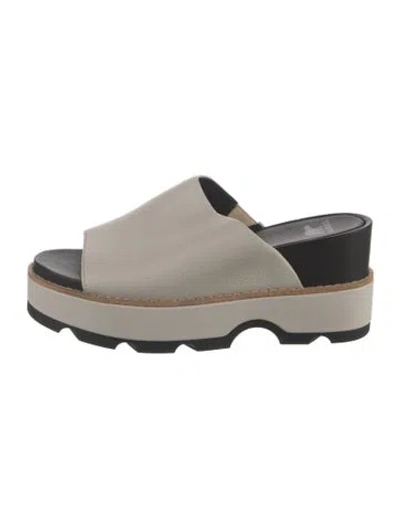 Pre-owned Sorel Leather Slides In Grey