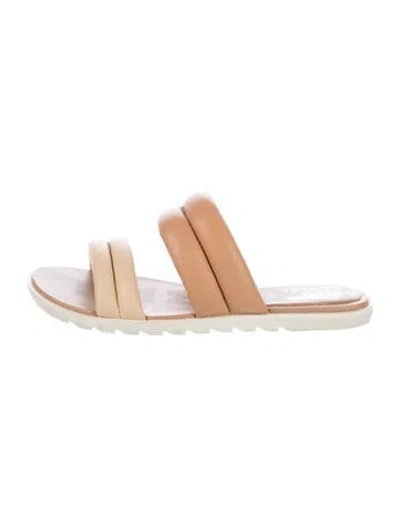 Pre-owned Sorel Leather Slides In Neutral