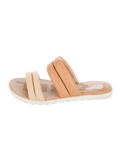Pre-owned Sorel Leather Slides In Neutral