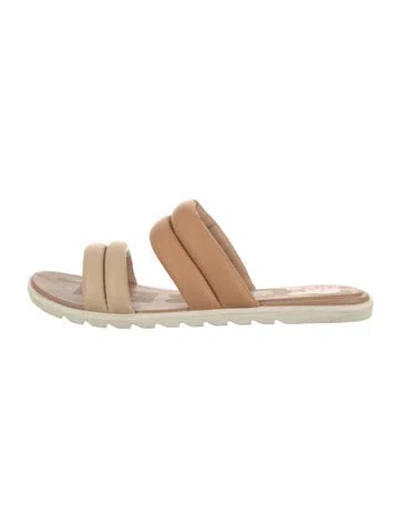 Pre-owned Sorel Leather Slides In Neutral