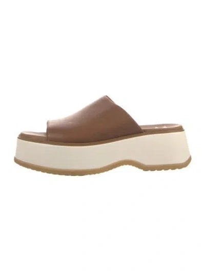 Pre-owned Sorel Leather Slides In Neutral