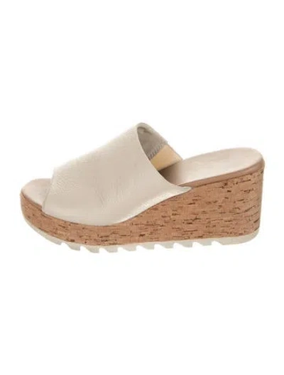 Pre-owned Sorel Leather Slides In Neutrals